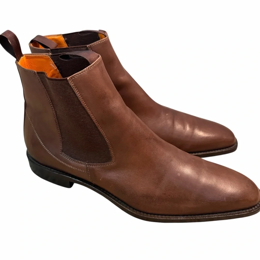 Mezlan Dark Brown Leather Ankle Boots Mens‎ 9.5